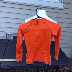 Country Club Chic Under Armour Shirt boys Small Orange Long Sleeve